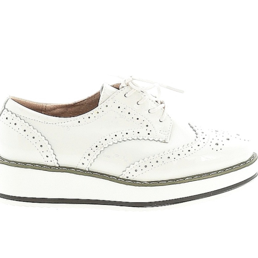 White Platform Brogue Shoes